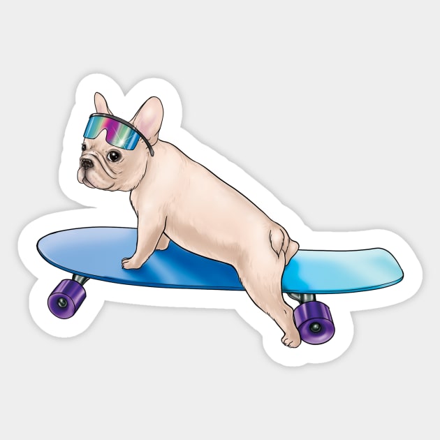 Skater Dog Sticker by jennyalamode